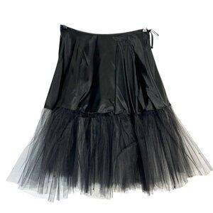 Shabby Apple Pull On Tie Waist Tulle Petticoat Slip in Black - Sz 12 - New